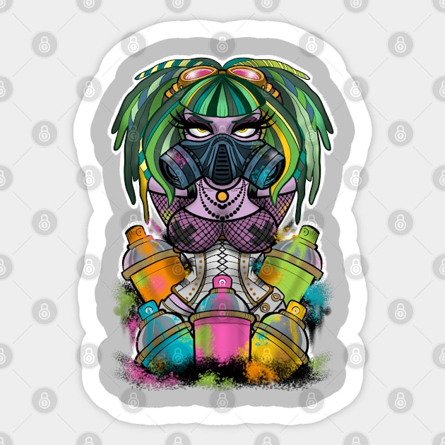 Graffiti Girl 2.0 Sticker by InkyMcStapleface